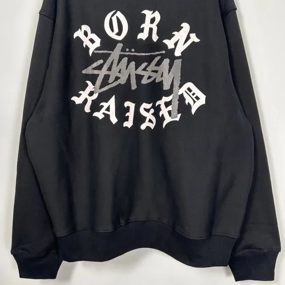 STUSSY x BORN x RAISED joint series FW23 letter LOGO zipper hoodie